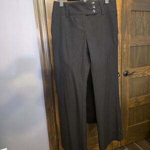 Daisy Fuentes Black Wide-Leg Pants with Button Accent